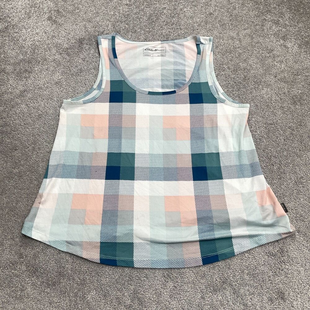 Eddie Bauer Sleepwear Colorblock Tank Top Womens Large Multicolor Scoop Neck